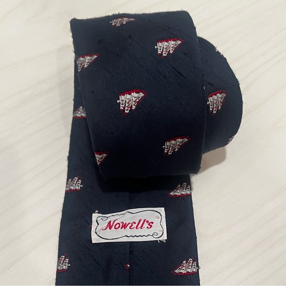 Vintage Embroidered Ship Nautical Necktie - Picture 5 of 6